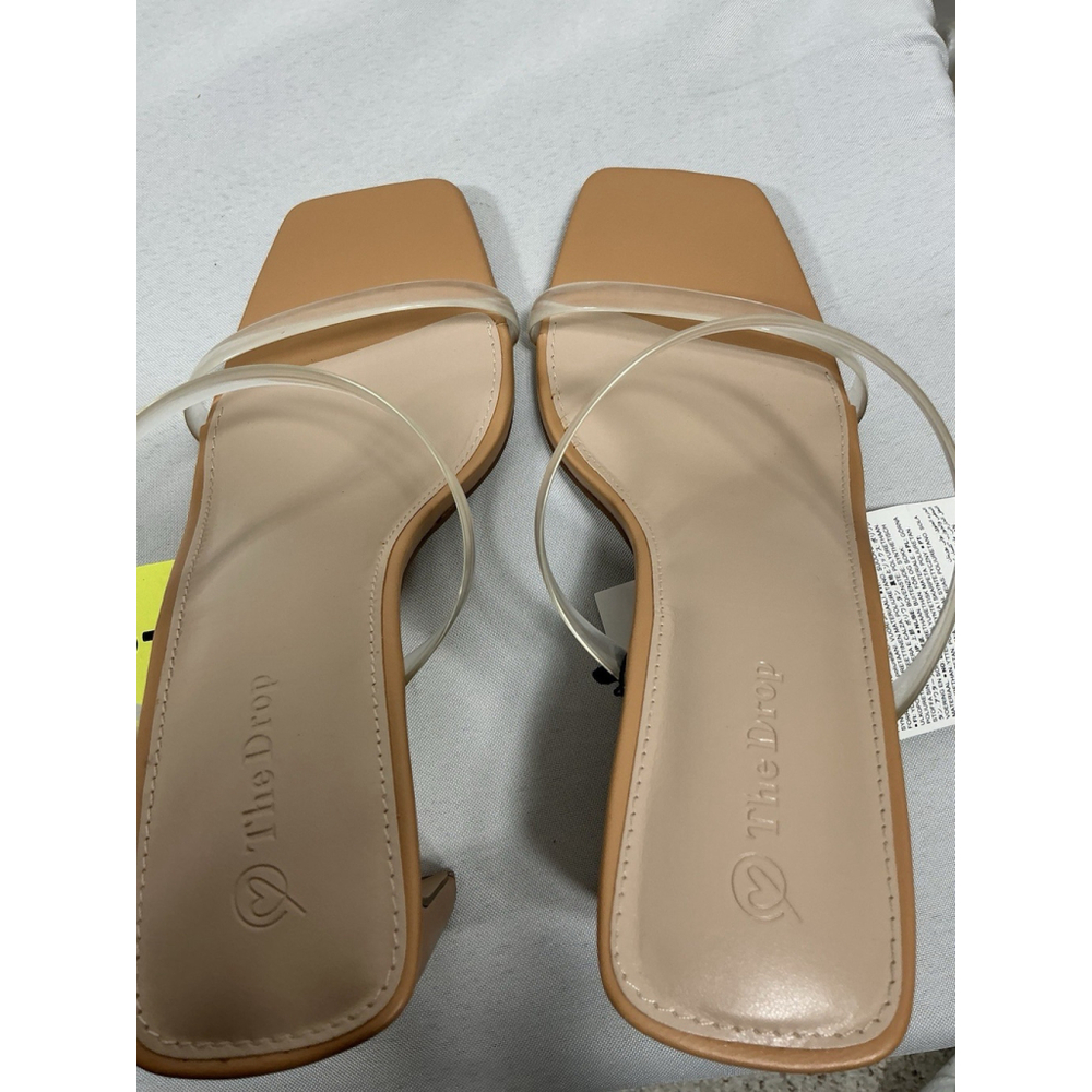 Womans NWT The Drop Strappy Slipon Slide Sandals 10 Clear Open Toe - Picture 6 of 9
